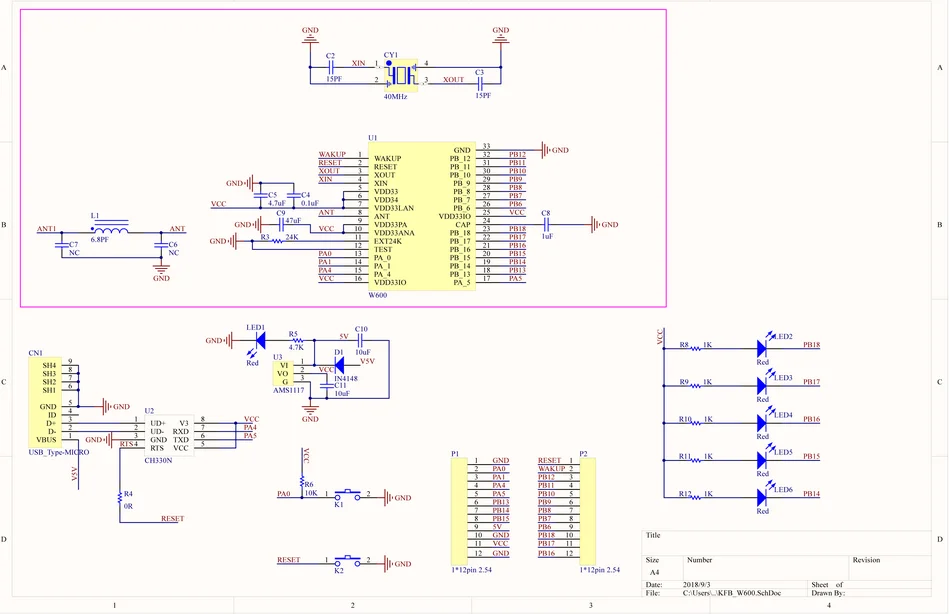 Cortex-M3 8 Мбит флэш W600 макетная плата заменяет ESP8266 NodeMCU полный IO приводит беспроводной модуль развития