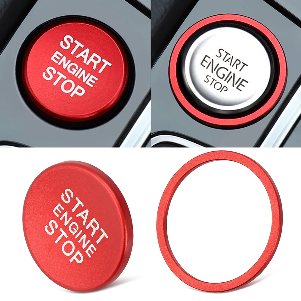 

For VW Touareg Altas CC T-roc Touran Tiguan Car Engine Start Stop Button Ring keyless system switch Trim Cover upgrade sticker