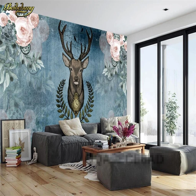 

beibehang Custom Forest pastoral elk papel de parede 3D wall mural wallpaper murals living room wall paper photo wall-paper