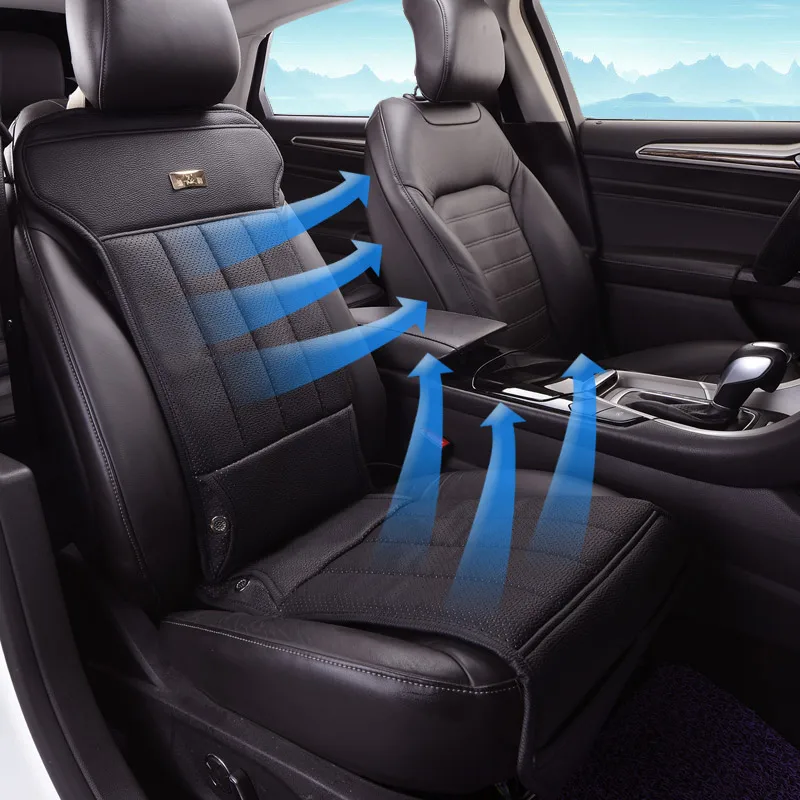 leather Car cushion summer cushion with 4 fan seat air conditioner 12V