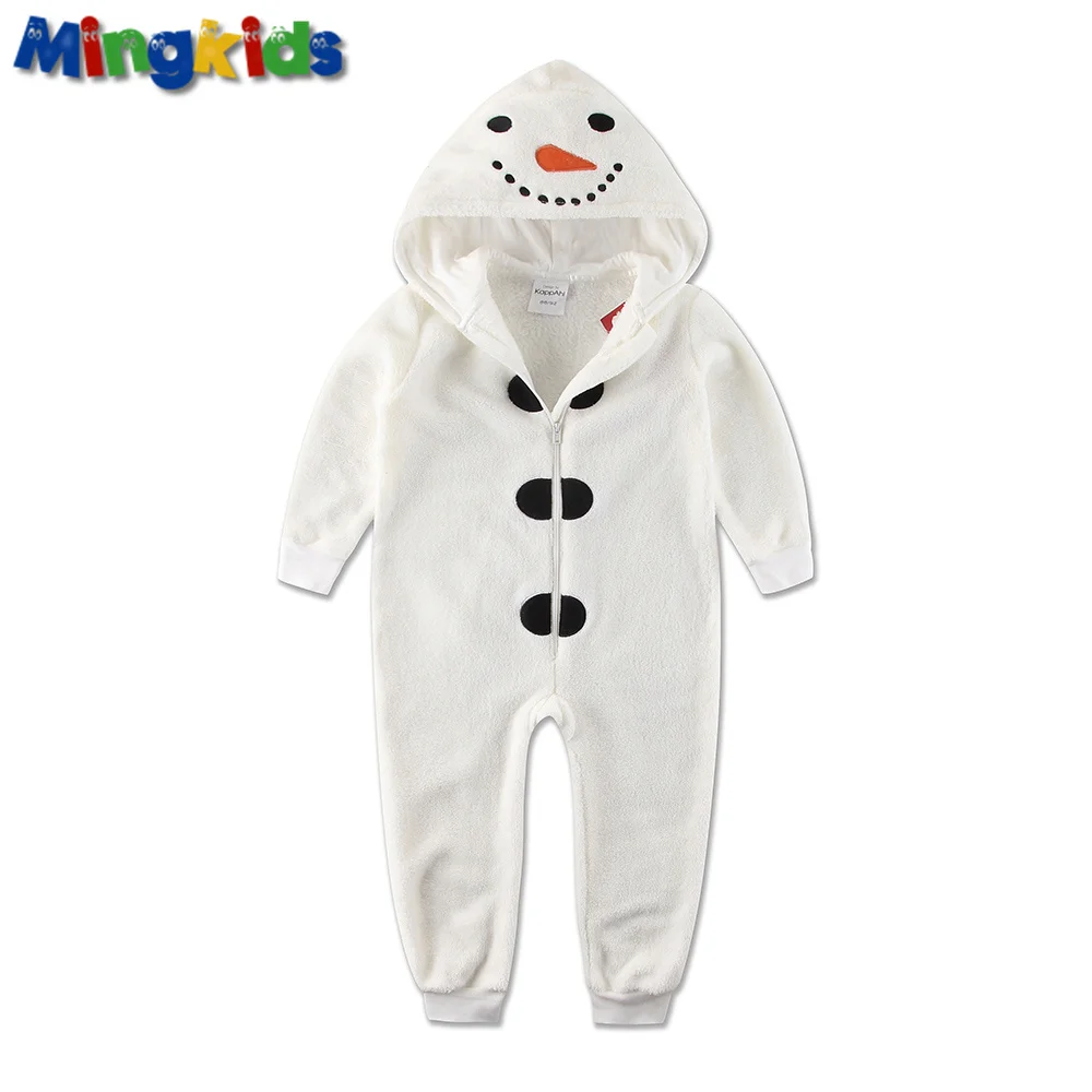 

Mingkids boy Rompers Jumpsuits Olaf Snowman Sleepsuit Pajamas Snowman Costume Cosplay baby boy warm fleece rompers export Europe