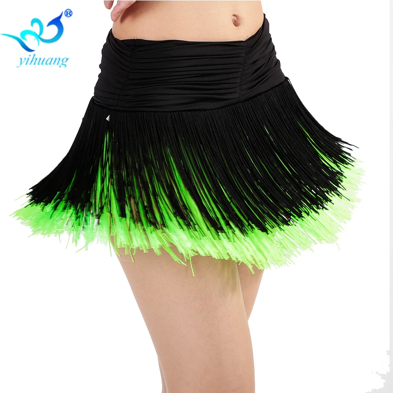 Latin dance costume sexy lace double tassel latin dance skirt milk silk skirt for women contain underwear latin dancing skirt