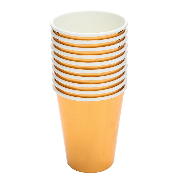 Золотая Праздничная бумажная тарелка, одноразовая тарелка для свадьбы, дня рождения, вечерние принадлежности для детского душа, декор для детей, одноразовая посуда - Цвет: rosegold cup