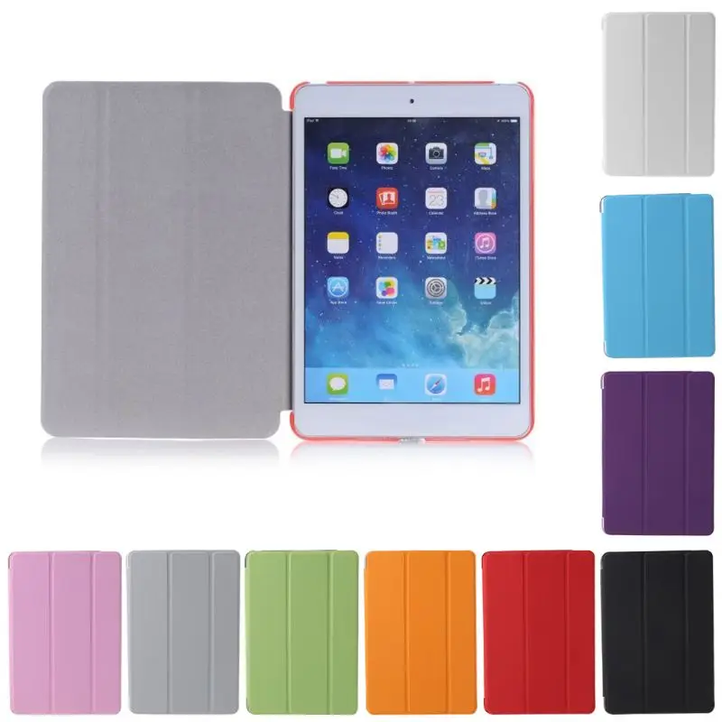 

PU Leather Case for iPad mini 4 Silk Slim Transparent Smart Back Cover for Apple iPad Mini 4 Flip Stand Case Auto Sleep/Wake