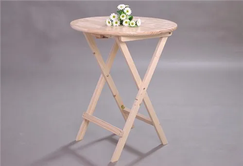 Wooden Folding Side Table Round 80cm 3 Color White/Natural/Coffee Living Room Furniture Wood Foldable Sofa Table Laptop Computer