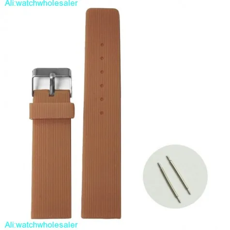 22mm Chocolate Brown Silicone Jelly Rubber Unisex Watch Band Straps WB1071V22JB