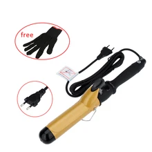 38 мм бигуди для волос керамический баррель кудрявые щипцы для волос бигуди роликовый эпилятор для укладки с перчаткой инструмент для укладки волос 110-240 в EU Plug