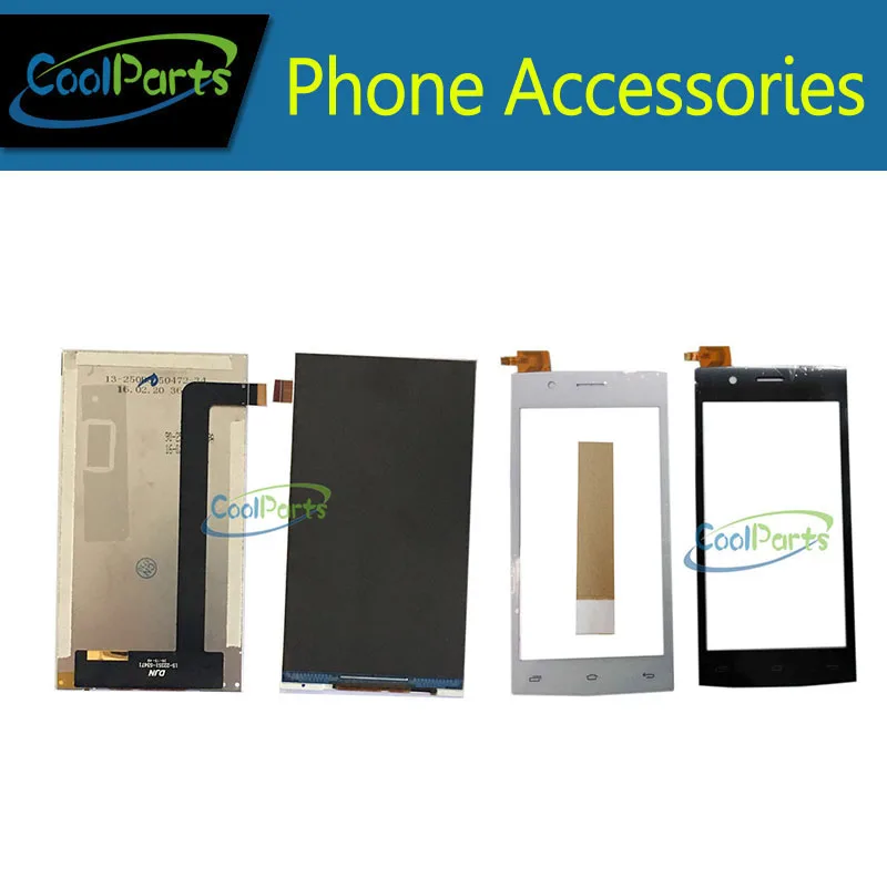 

1PC/Lot High Quality For Fly FS501 LCD Display Screen+Touch Screen Digitizer Black White Color Replacement Part With Tape