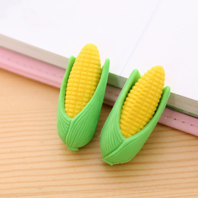 

Korean student stationery lovable life like corn eraser two pieces of super sprout can be split 2 clothes Office supplies