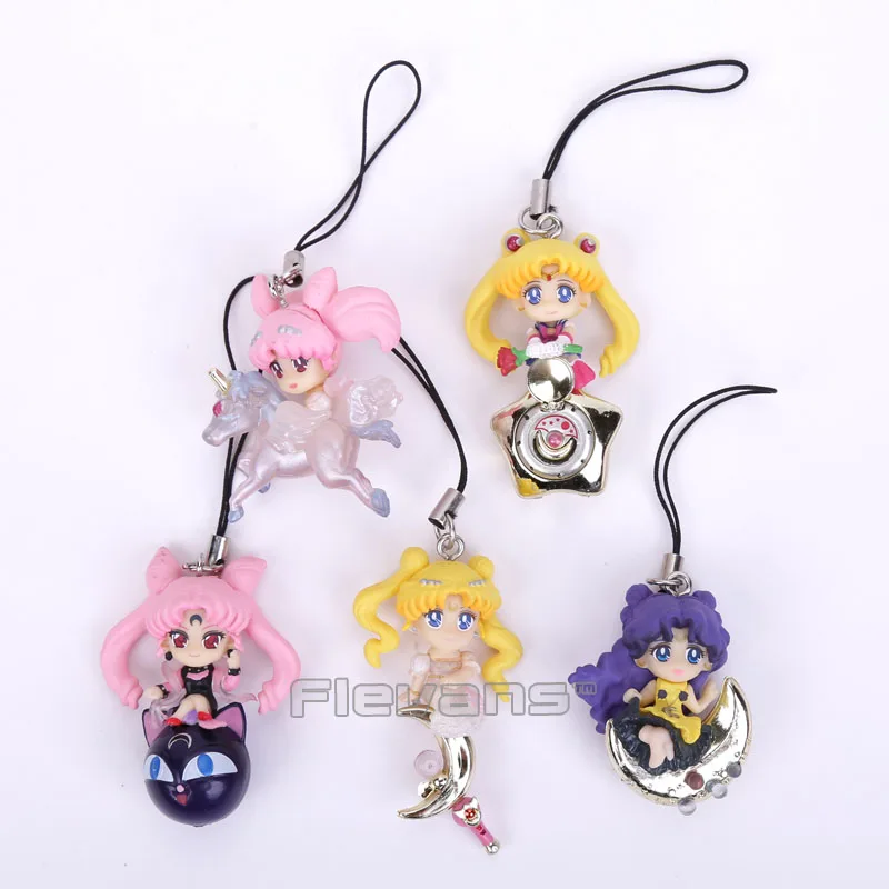 

Twinkle Dolly Sailor Moon Mini PVC Figures Collectible Model Toys Dolls Pendants 5pcs/set 5cm