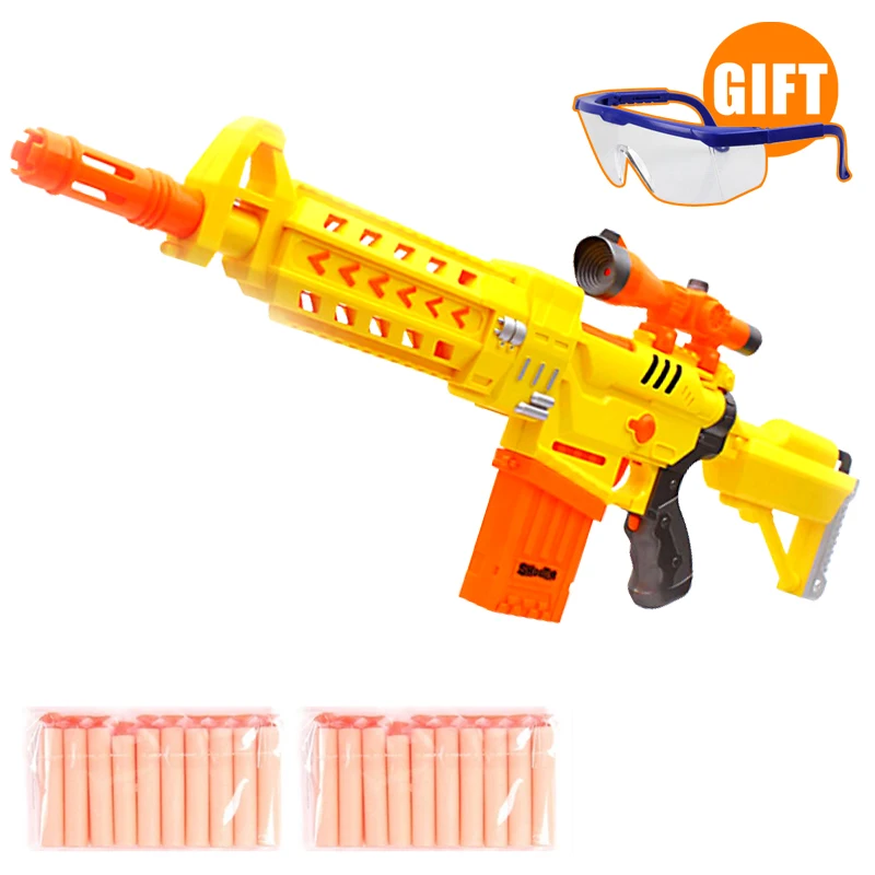 Outdoor Fun Sports Gun Yellow High quality font b Toy b font Gun Electric Airsoft Air