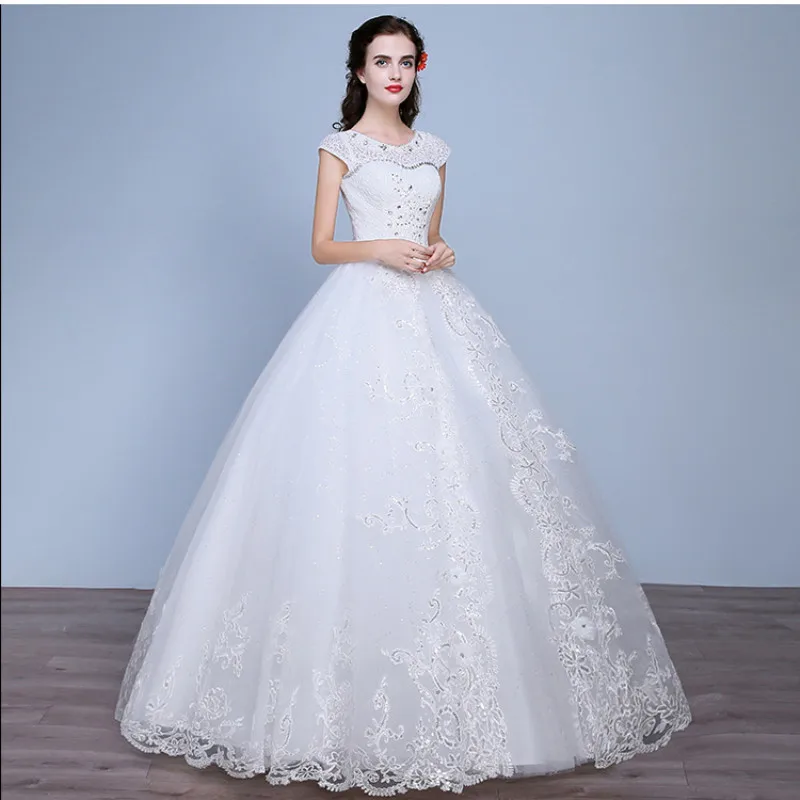 Manches Lacets Color Noiva Robe Tulle Mariée Printemps