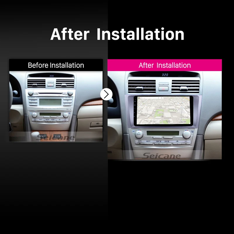 Best Seicane 1Din Android 8.0 9" Car Radio For Toyota CAMRY 2007-2011 GPS Multimedia Player Head Unit Support Steering Wheel Control 5