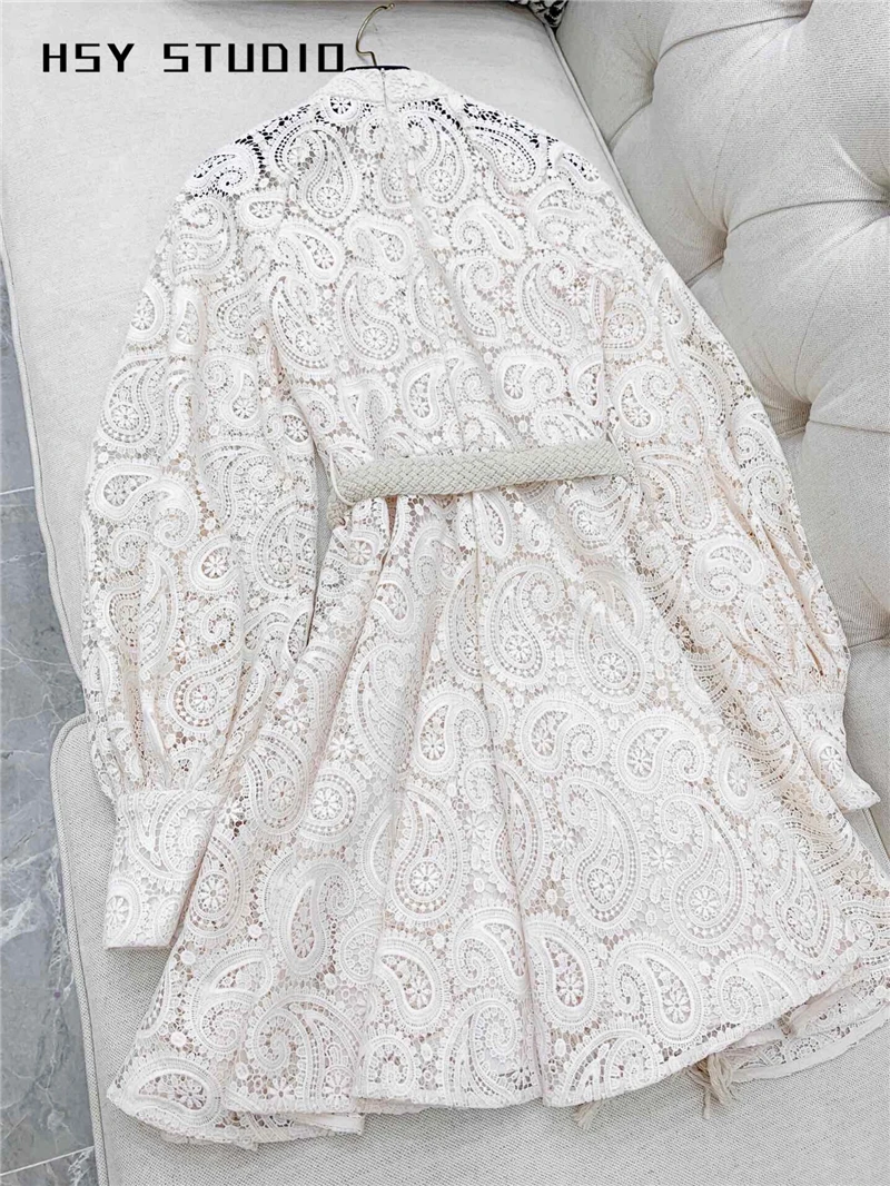 【HSY Studio】 2019 летнее Новое кружевное платье с цветочной вышивкой ЖЕНСКИЕ НАРЯДНЫЕ