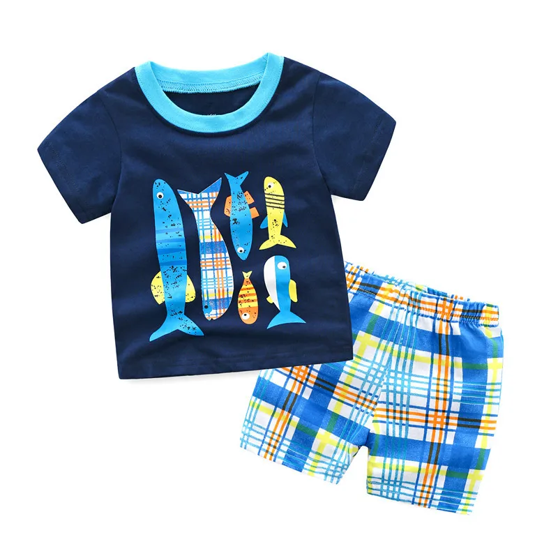 SAILEROAD Tractors Pattern Kits for Boys Clothing Sets Summer Kids Outfits Shirt Pants 2 Pieces Toddler Boy Clothes Suits - Color: 1089 same picture