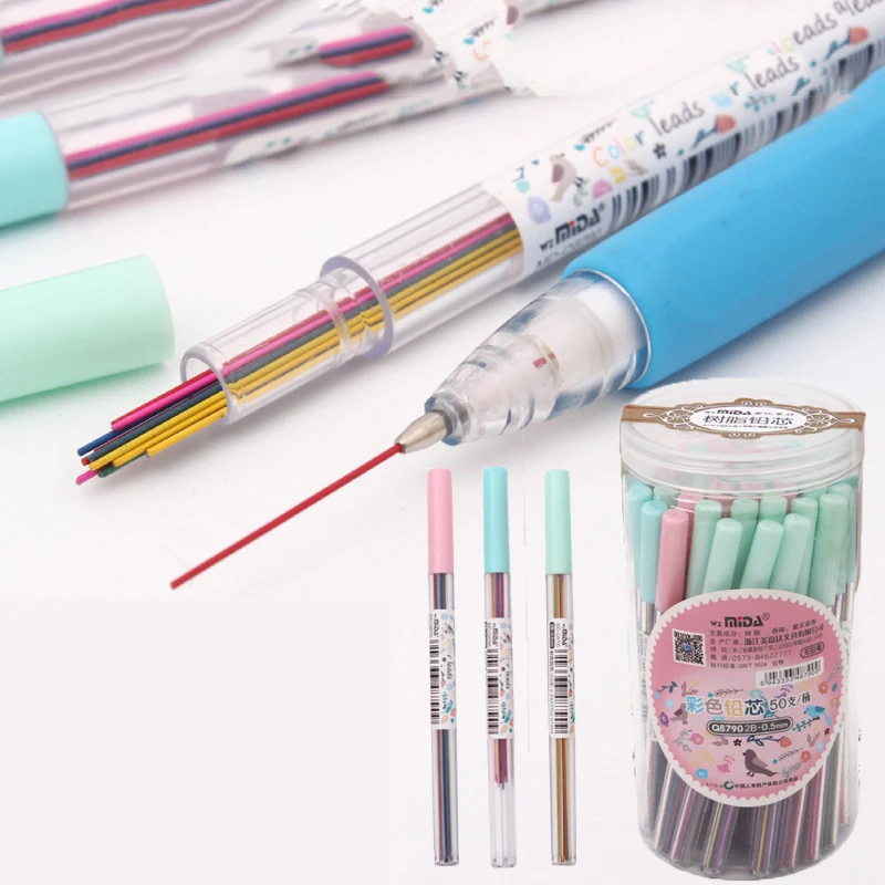 

15Pcs/tube 0.5 /0.7 Mm Colorful Mechanical Pencil Lead Art Sketch Drawing Color Lead School Office Supplies Drop Ship