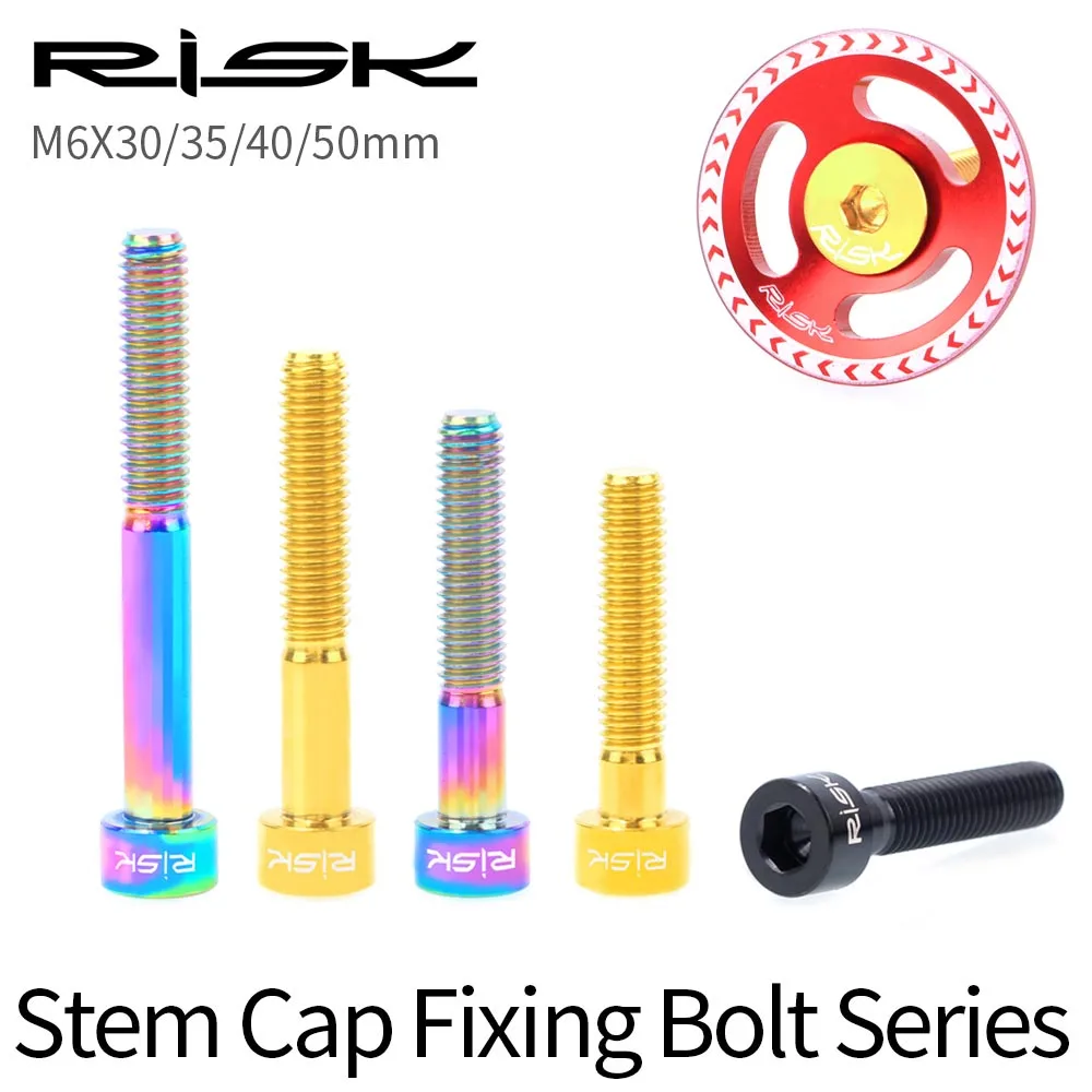 

SuperLIGHT 1PC/Box Stem Cap Fixing Bolt Series M6x30/M6x35/M6x40/M6x50mm Gr5 Titanium 5 Sizes 3 Colours