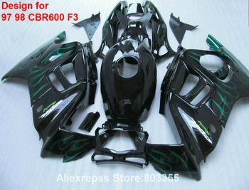 

Flames style for HONDA CBR600 F3 1997 * 1998 Fairings cbr 600 ( Green ) fairing kit 97 / 98 xl20