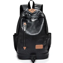 2017 New Famous Brand Preppy Style Leather School Backpack Bag For College Simple Design Men Casual Daypacks mochila male sain