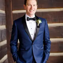 Шаль Воротник Bule One Button Мужские костюмы Custome Homme мода Terno Masculino брендовая одежда красивый блейзер(куртка+ брюки+ галстук-бабочка