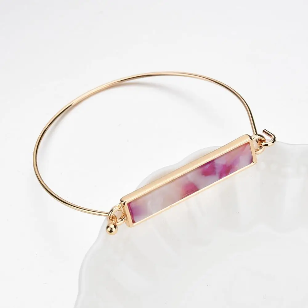 4 цвета, богемная Женская манжета, массивные браслеты и браслеты для женщин, женский каменный браслет, аксессуар, подарок, ювелирные изделия UR047 - Окраска металла: purple