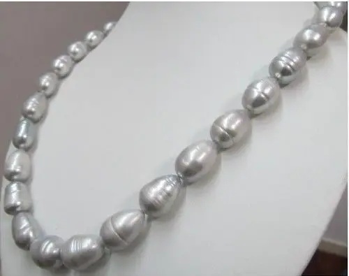 

NEW 18''10-13MM Tahitian GRAY PEARL NECKLACE 14K
