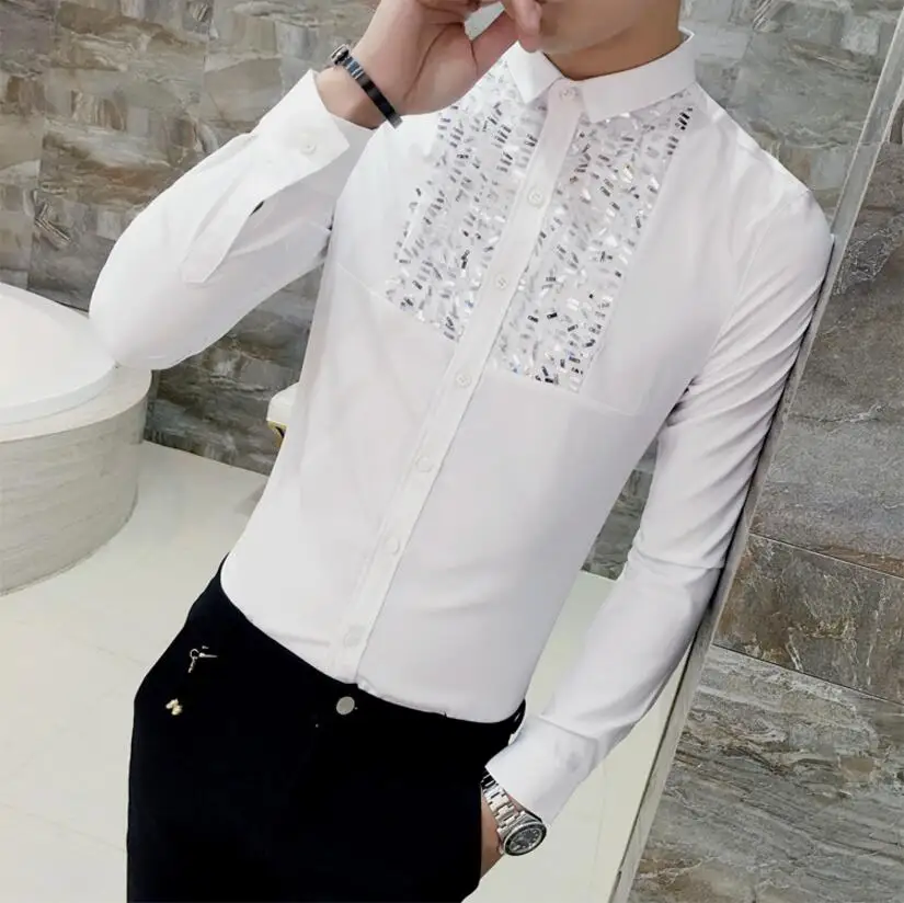 white lace dress shirt