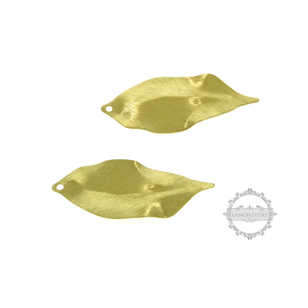 

35x16MM Raw Brass Tree Leaf Stamping Plate Charm DIY Supplies Findings 1800360