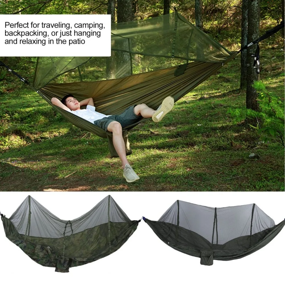 

Portable Outdoor Garden Jungle Camping Sleeping Parachute Tent Hammock Bed With Mosquito Net Scheme Sack 260*140cm
