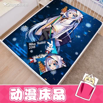 

Anime Cartoon Cosplay Hatsune Miku Rabbit Mattress Cover Fitted Sheet Fitted cover bedspread counterpane