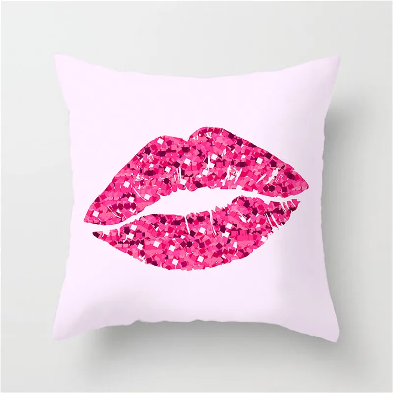 

Fuwatacchi Sexy Lips Cushion Cover Tropical Plant Cushion Cover Summer Style Wedding Decoration Pillow Case Chair Pillow Cover