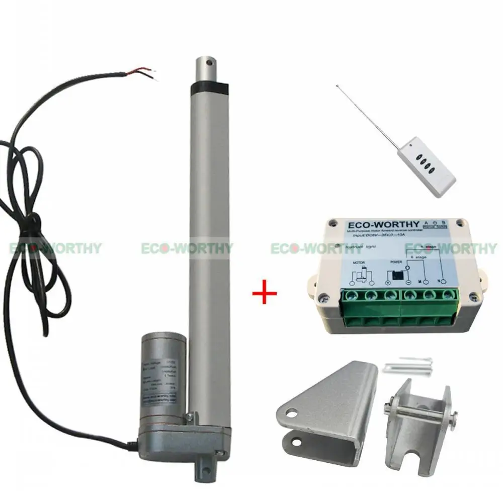 

12 Volt 10 inch Linear Actuator W/ Wireless Remote Control Controller for Car RV