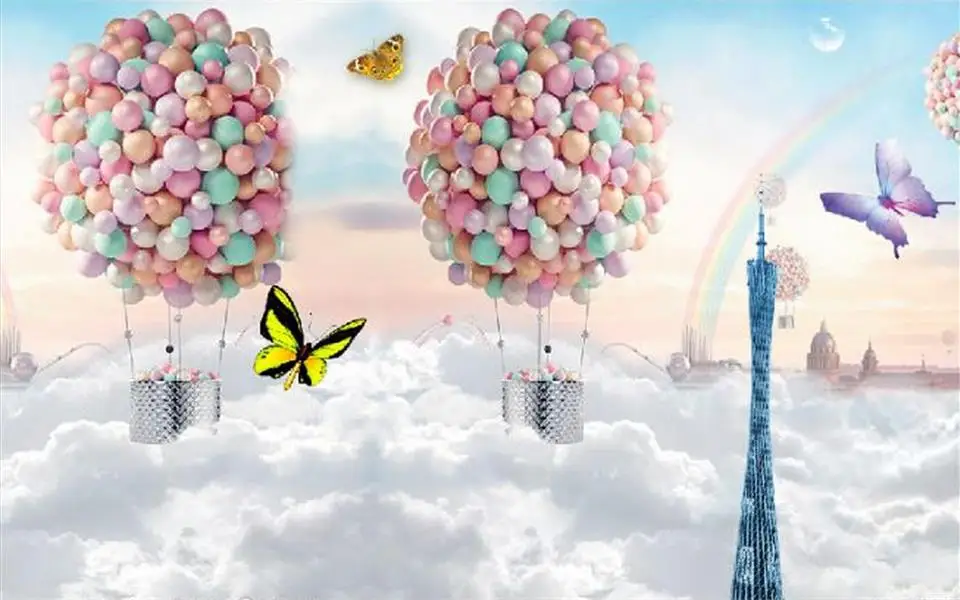 3d обои фотообои на заказ детская комната dream cloud fire balloon живопись диване ТВ фон для