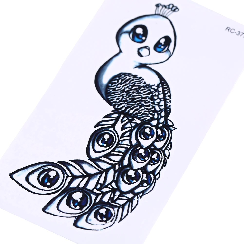 Водостойкая Милая Временная тату Наклейка Мини павлина наклейки на руку павлин