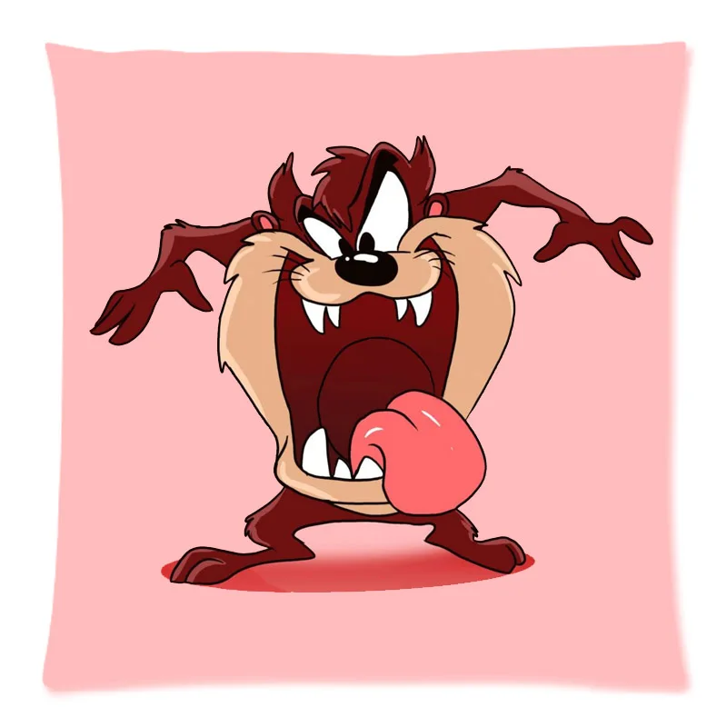 

Tasmanian Devil&Taz Cushion Cover Peach Skin Throw Pillow Cover Cushion Case Sofa Bed Decorative Pillows 45x45cm Two Side