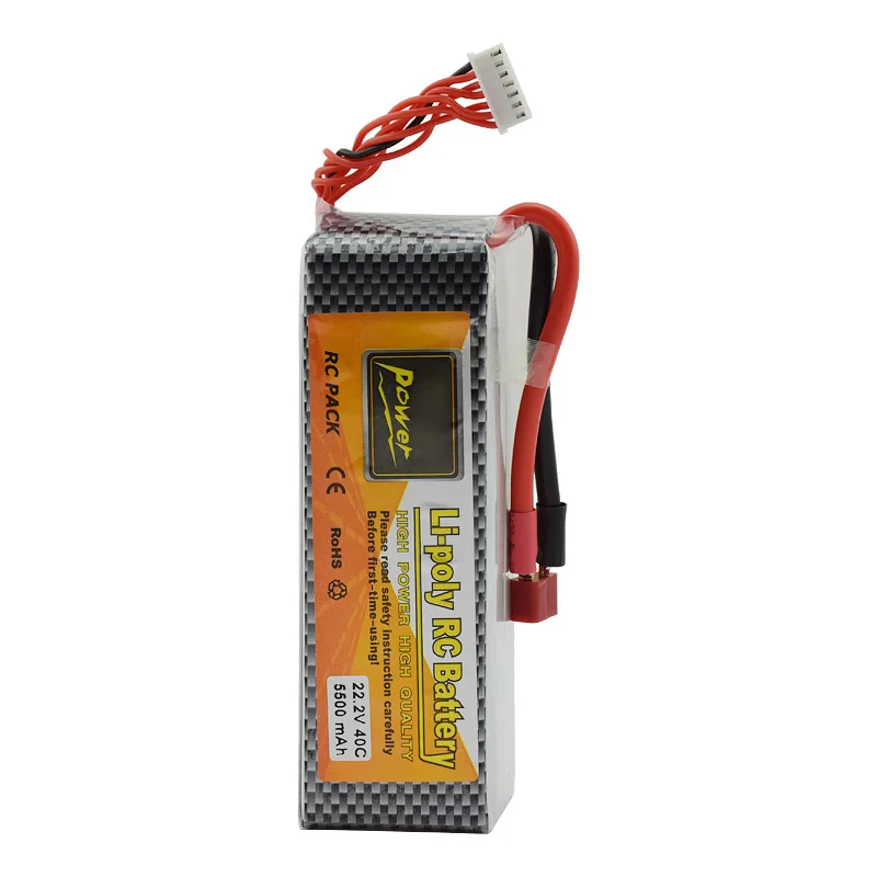 

Lithium Polymer Power Lipo Battery 22.2V 5500mah 40C 6S DJI T Plug For RC Car Boat Airplane Helicopter Quadecopter Parts Bateria