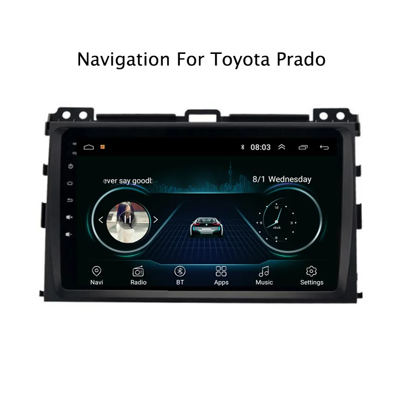 Flash Deal Ectwodvd 9" Android 8.1 Car DVD Player GPS Navigation For Toyota Prado 2004-2009 Car Radio Stereo 0