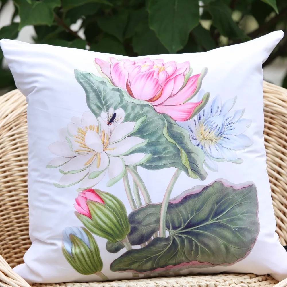 2017 New Arrival Zen Waterlily Lotus Photo Prints Microfiber 2017 New Arrival Zen Waterlily Lotus Photo Prints Microfiber Decorative Pillow Cover Throw Cushion In From Home Garden On