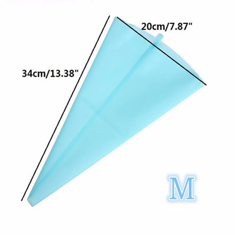 Силиконовый Крем кондитерский мешок украшение пирога десерта Материал синий цвет торт крем экструзии кухонные Инструменты для декорирования торта инструменты - Цвет: M 34cm