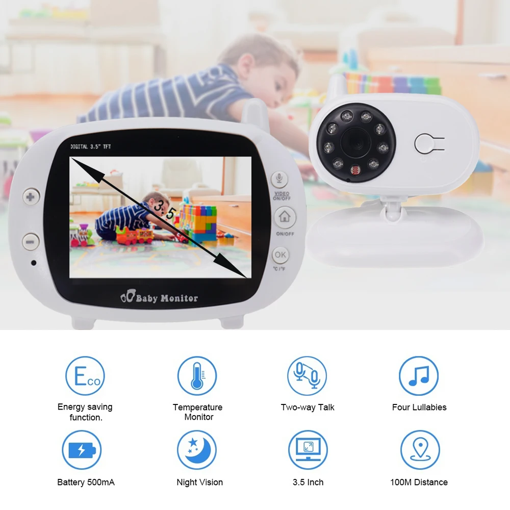 

3.5 "Wireless Video Baby Monitor Two-way Talk WIFI Video Audio Communication Baby Monitors Video Private data protection Camera