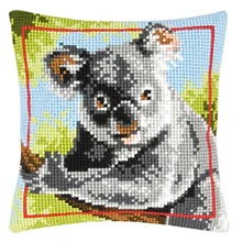 

JCSOYFULCROSSSTITCH Bear Tapestry pillow Crafts Cushion Cover Cross Stitch Printed Case Cross Stitch Kits Tapestry pillow KIT