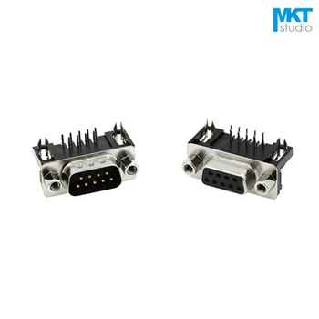 

100Pcs Right Angle Male/Female DB9 D-sub PCB Mount RS232 Serial Port Connector Socket Interface