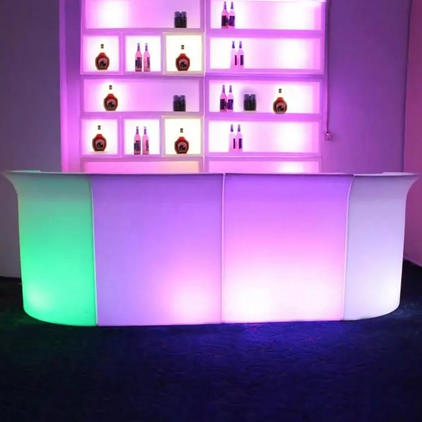 Luminous LED Bar Counter waterproof rechargeable Rundbar LED Bartresen furniture Color Changing Club Waiter bars disco party