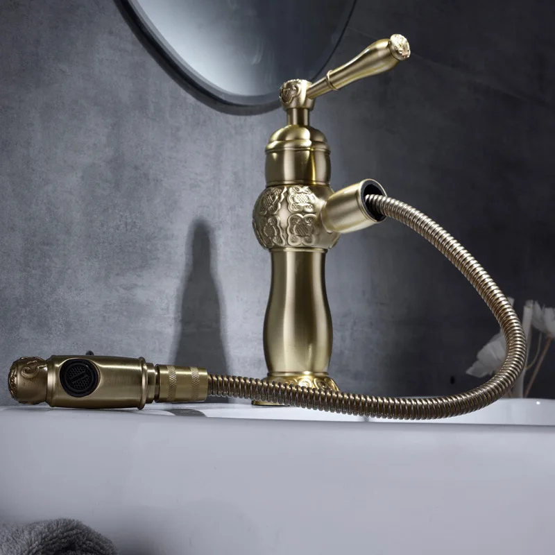 

new style high temperature basin hot and cold water faucet all copper multifunctional toilet pull out faucet tap