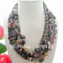Очаровательная! 6 Strda многообразное турмалиновое ожерелье