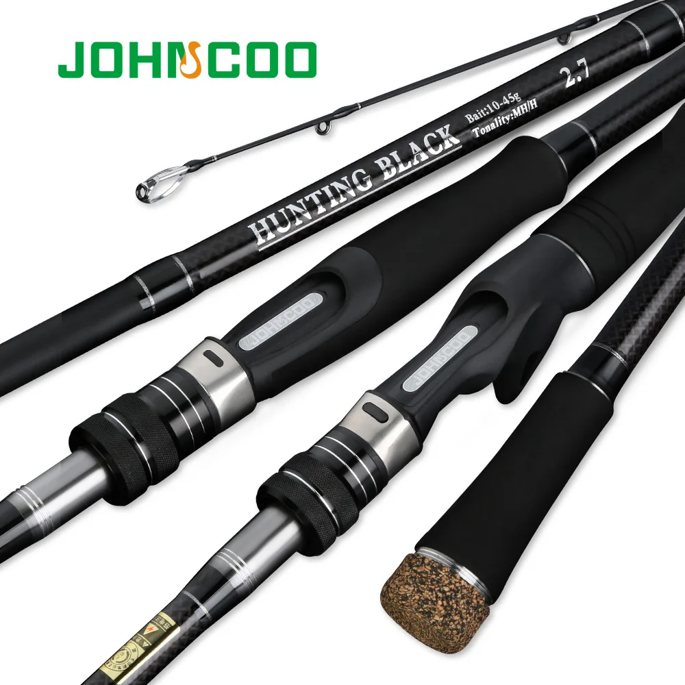 JOHNCOO Carbon Fishing Rod 2.7m 3.0m M MH Power 10-45g Baitcasting Rod Sea Bass Inshore Fishing Rod 3 Sections Spinning Rod