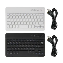 8/9/10 Inch Mini Wireless Bluetooth 3.0 Keyboard for iPad Tabs Galaxy IOS Android Windows Tablets Mobile phone Aluminium Russian mini handheld rechargeable 80 key bluetooth v2 0 keyboard for android phone tablets white