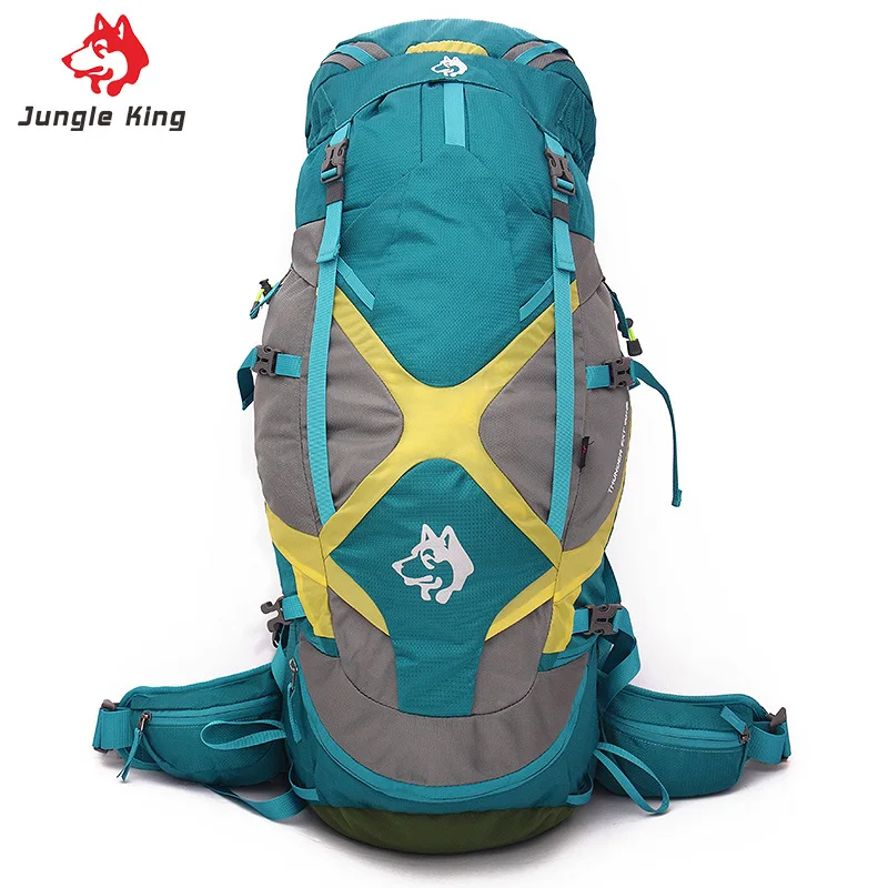 

Jungle King Free Shipping Professional Waterproof Rucksack Internal Frame Climb Camping Hiking Backpack Mountaineering Bag 60+5L