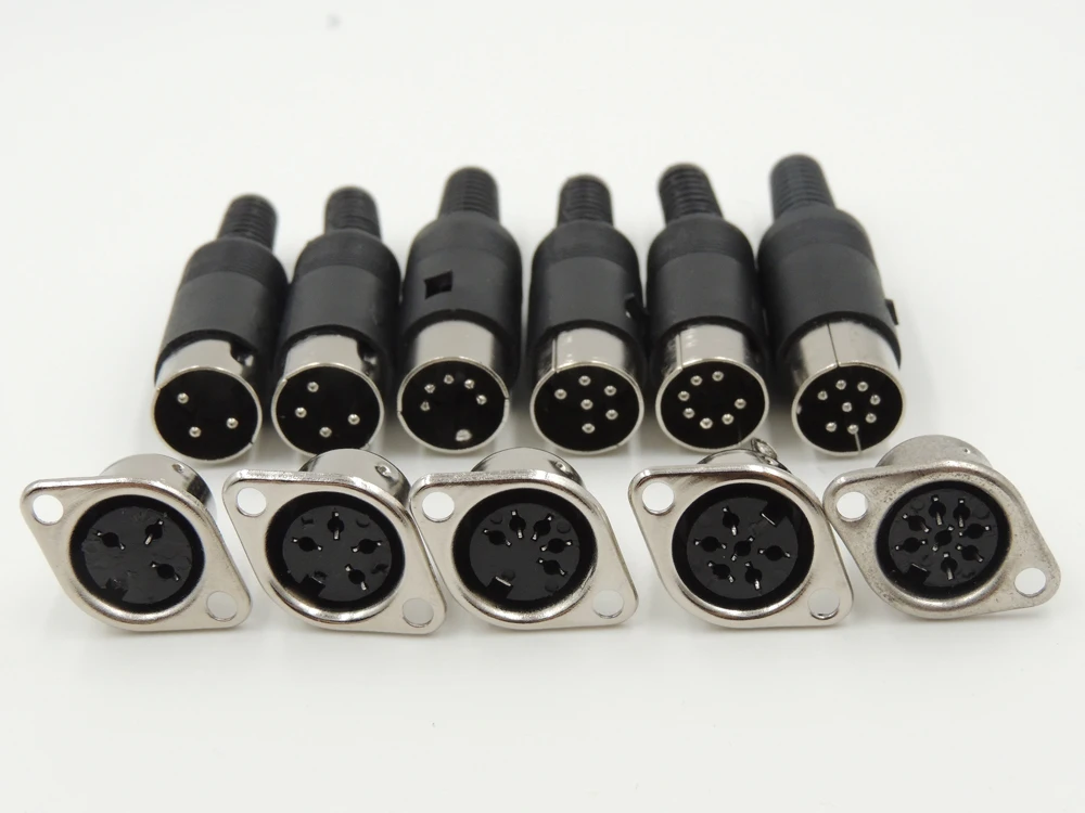 7-pin DIN Socket Chassis Panel Mount NOS 10 pcs