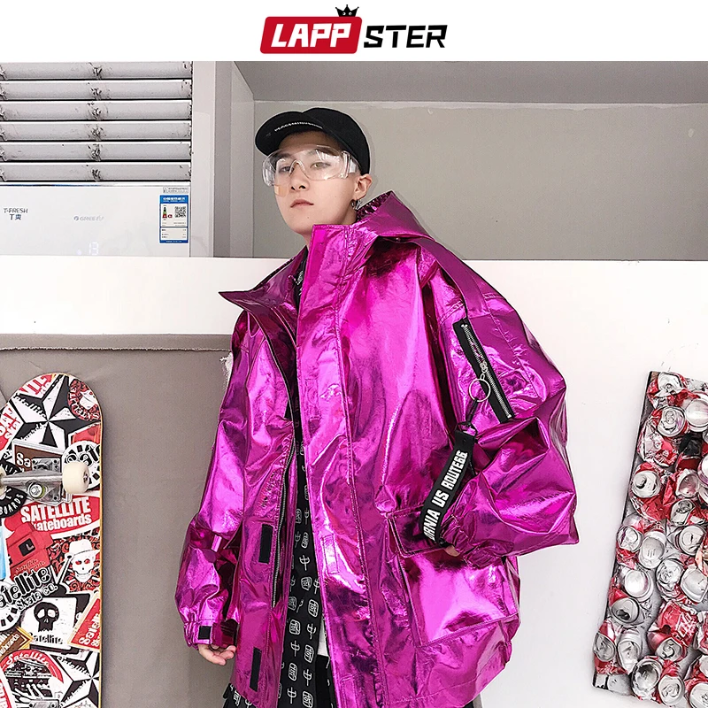 Beste LAPPSTER Mannen Streetwear Reflecterende Bomberjack 2019 Heren Hip Hop PU Jacket Windbreaker Fashion INS Varsity Jacket Jassen